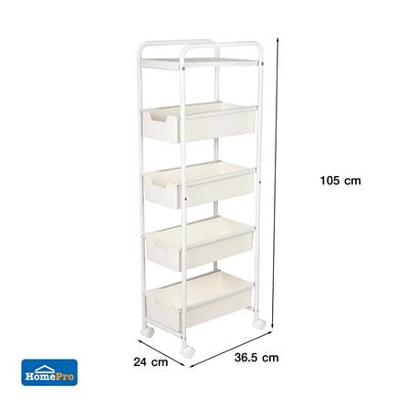ชั้นลิ้นชัก 4 ชั้น STACKO PISO 24x36.5x105 ซม. สีขาว_8