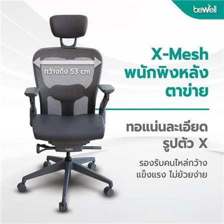 เก้าอี้เพื่อสุขภาพ BEWELL G099191 ENCLOSE สีเทาเข้ม_10