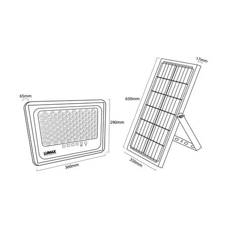 ไฟสปอตไลท์ SOLAR LUMAX 58-L0017 400 วัตต์ DAYLIGHT  สีดำ_7