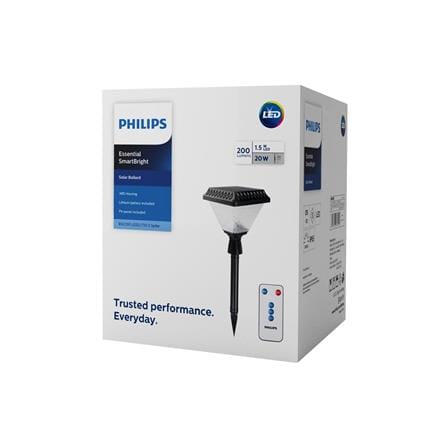 ไฟทางเดิน SOLAR PHILIPS BGC010 LED2/730 S SPIK 1.5 วัตต์ WARM WHITE สีดำ_3