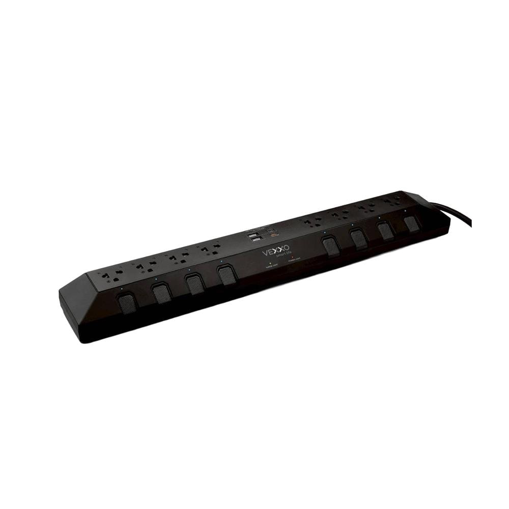 รางปลั๊กไฟ 8 ช่อง 8 สวิตซ์ 2 USB 2 TYPE-C VEXXO STUDIO POWERSTRIP 3 ม. สีดำ