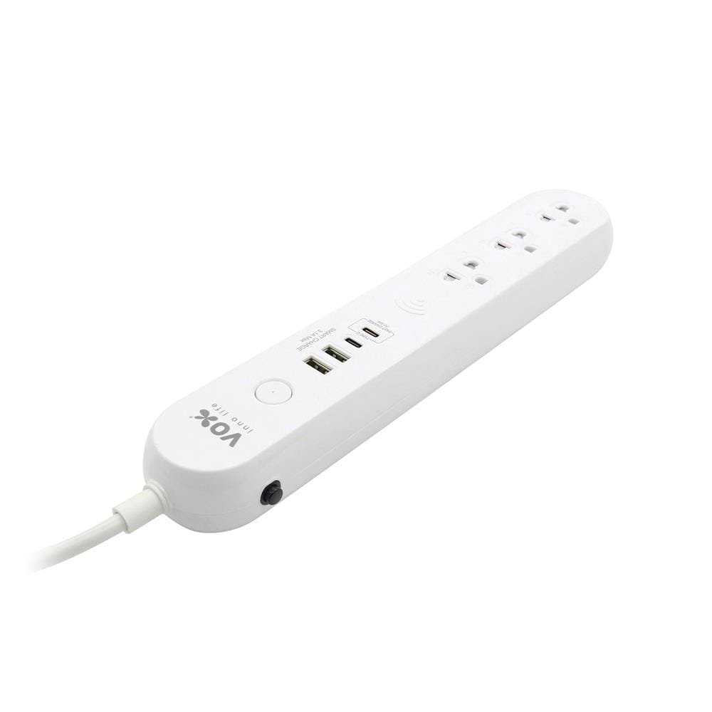 รางปลั๊กไฟ IOT 1 สวิตซ์ 3 ช่อง 2 USB 2 TYPE-C 20 วัตต์ VOX F5ST3-NON1-3141 ความยาว 3 เมตร สีขาว