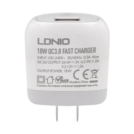 อะแดปเตอร์ 1 พอร์ตยูเอสบี LDNIO A1307Q 18 วัตต์_0