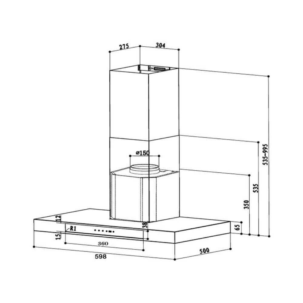 เครื่องดูดควันกระโจม MEX K634B60 60 ซม.
