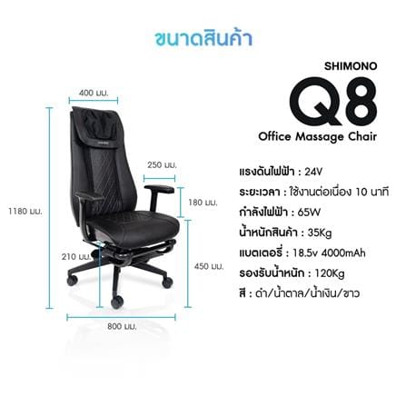 เก้าอี้สำนักงาน SHIMONO SHI-Q8 สีขาว_8