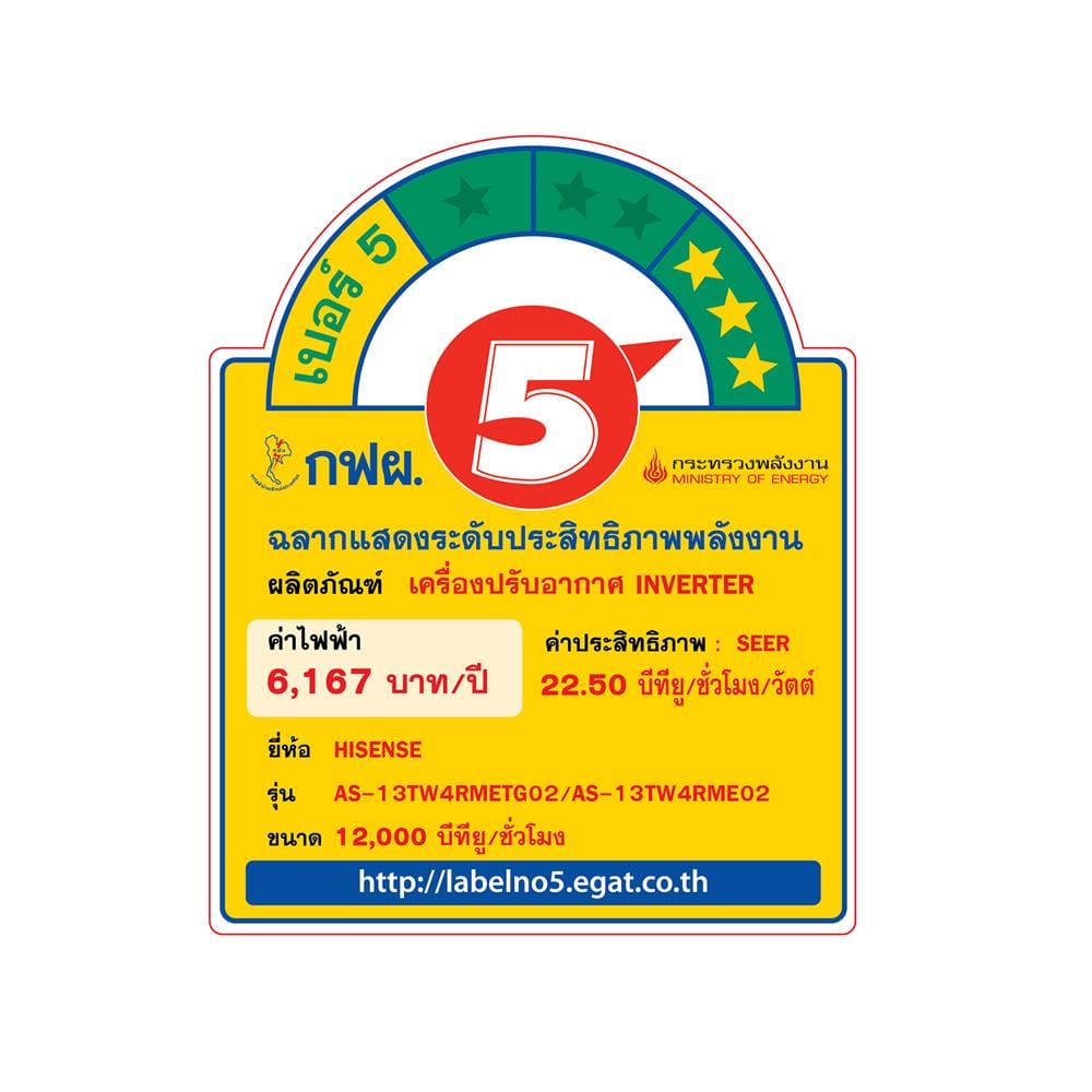 แอร์ผนัง HISENSE AS-13TW4RMETG02 12000 บีทียู