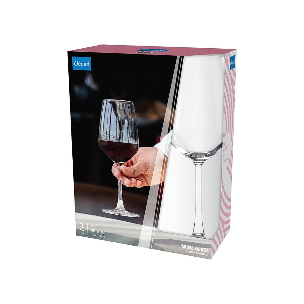 แก้วก้าน 470ml OCEAN GLASS VINO RED WINE แพ็ก 2 ใบ