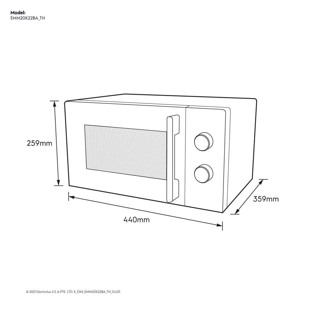 ไมโครเวฟ ELECTROLUX EMM20K22B 20 ลิตร