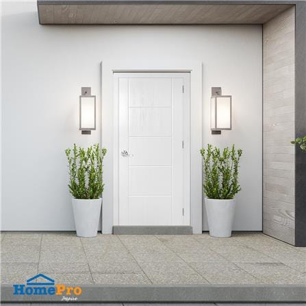 ประตูภายนอก UPVC AZLE AZ-A915 80X200 ซม. สีขาว เจาะลูกบิด_2