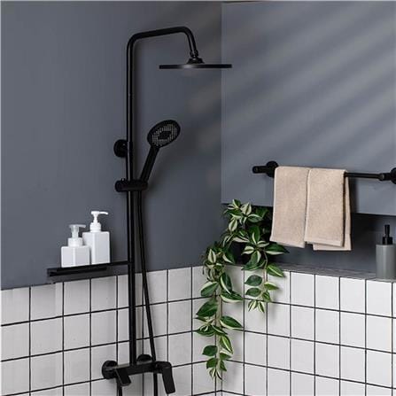 ฝักบัว RAIN SHOWER ผสม RASLAND SUPER-COOL-BK สีดำ_1