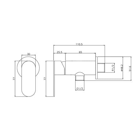 วาล์วฝักบัว 1 ทาง WS WS-0911_1