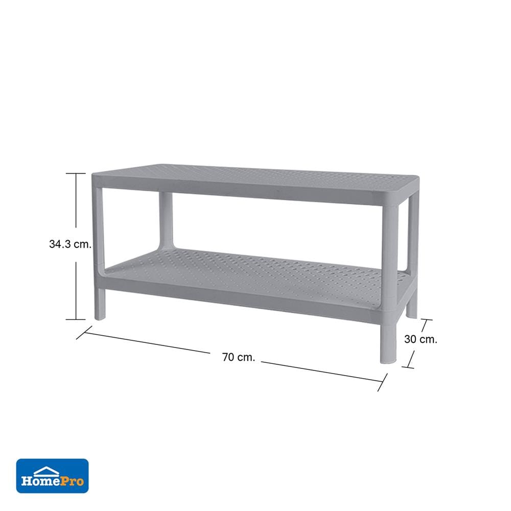 ชั้นวางรองเท้า 2 ชั้น STACKO MONO 70x30x34.3 ซม. สีเทา