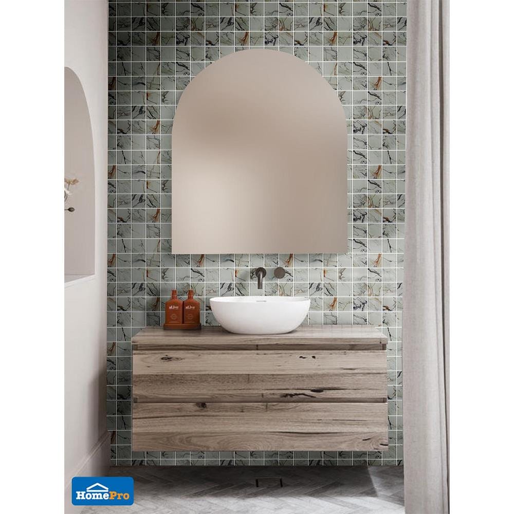 โมเสคแก้ว 30x30 ซม. TARA HPR-215 MARBLE สีขาว