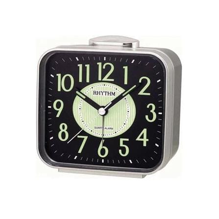 นาฬิกาตั้งโต๊ะพลาสติก RHYTHM CRA629NR19 3.5X3.5 นิ้ว สีเงิน_0