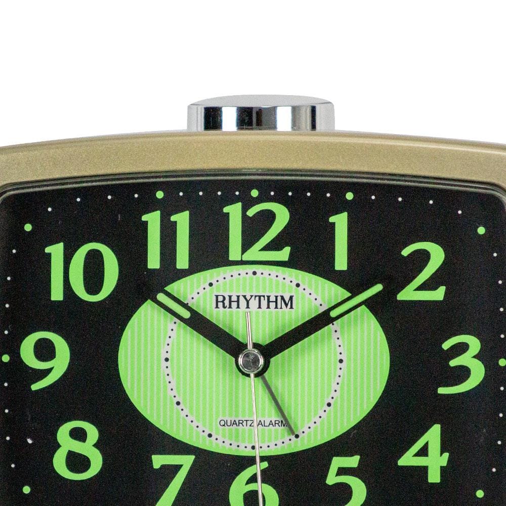 นาฬิกาตั้งโต๊ะพลาสติก RHYTHM CRA630NR18 3.5X4.5 นิ้ว สีทอง
