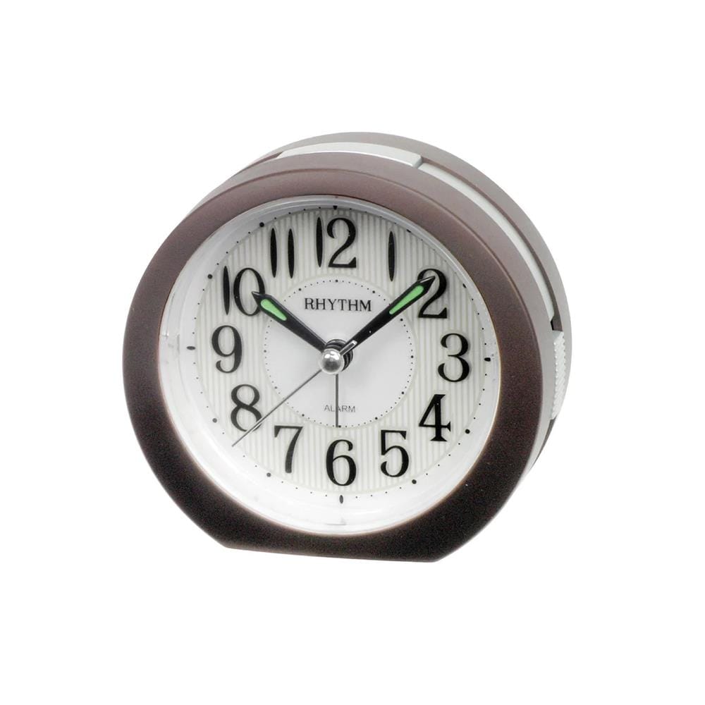 นาฬิกาตั้งโต๊ะพลาสติก RHYTHM CRE839NR06 3.5 นิ้ว สีน้ำตาล