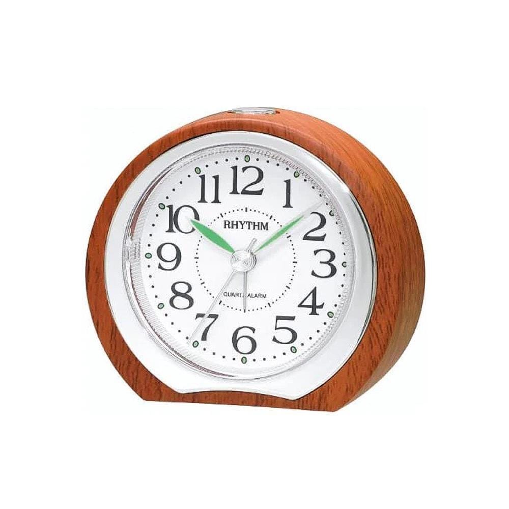 นาฬิกาตั้งโต๊ะพลาสติก RHYTHM CRE819NR06 3X3.5 นิ้ว สีน้ำตาลเข้ม
