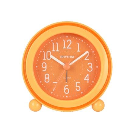 นาฬิกาตั้งโต๊ะพลาสติก RHYTHM CRE308NR14 3X3 นิ้ว สีส้ม_0
