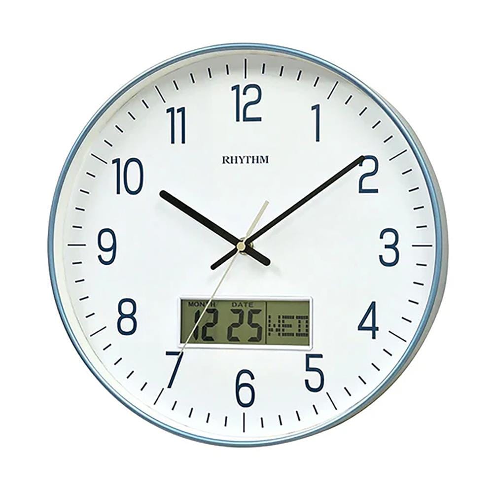นาฬิกาแขวนพลาสติก RHYTHM CFG723NR04 12 นิ้ว สีฟ้า