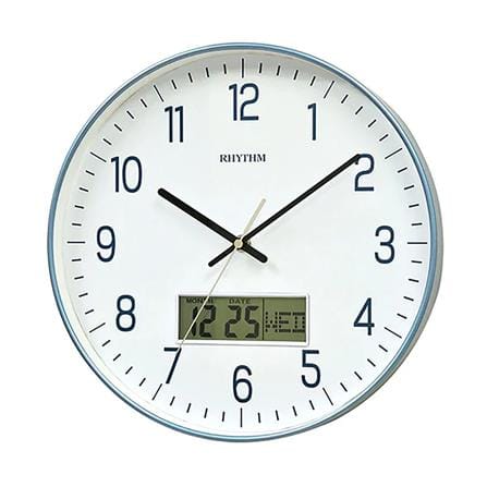 นาฬิกาแขวนพลาสติก RHYTHM CFG723NR04 12 นิ้ว สีฟ้า