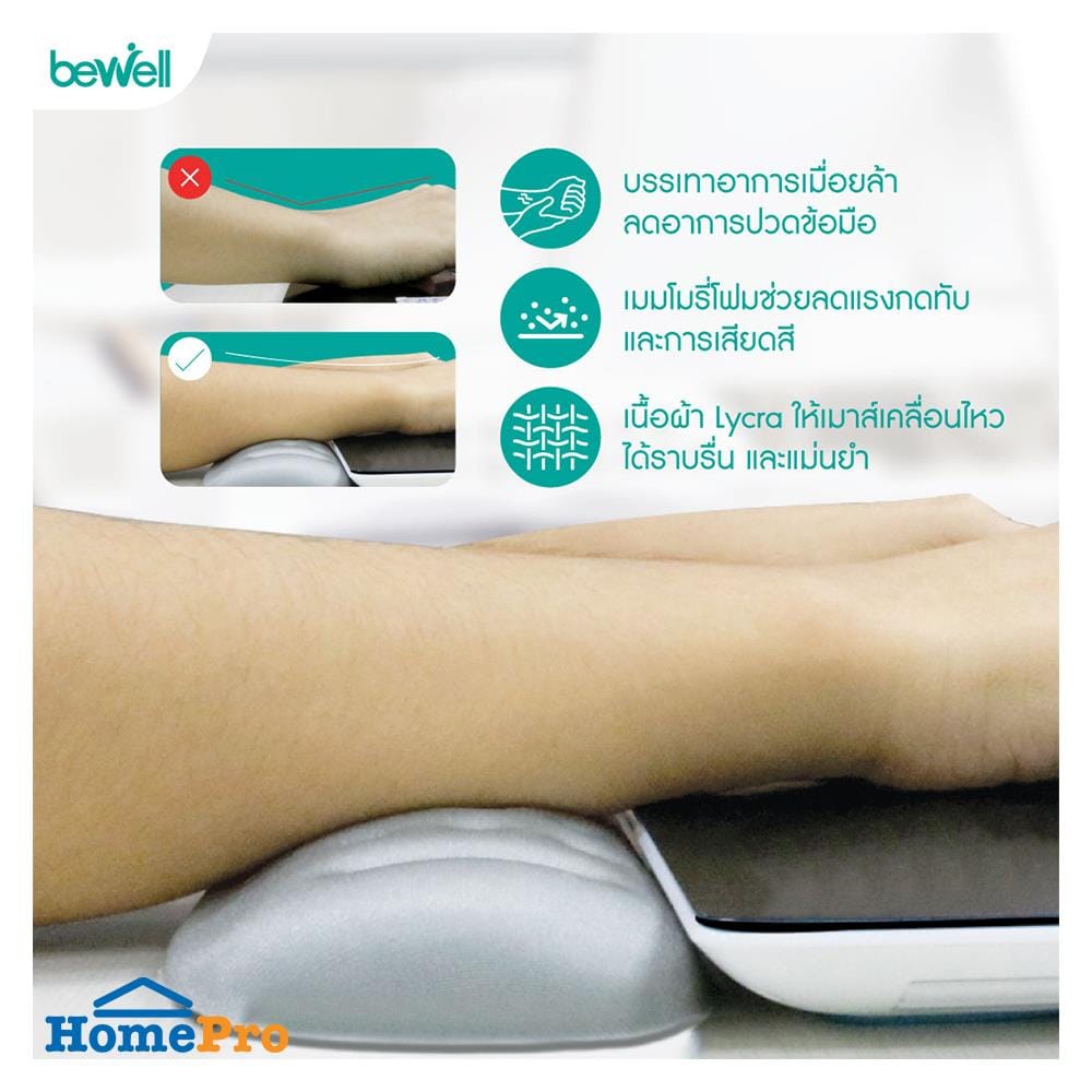 แผ่นรองข้อมือเพื่อสุขภาพ BEWELL OF-004