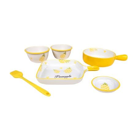 ชุดจานชาม KECH PORCELAIN PINEAPPLE 6 ชิ้น_0