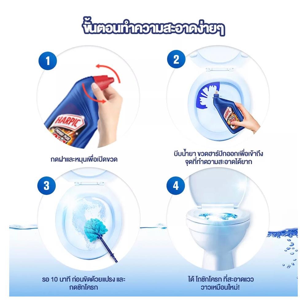 น้ำยาทำความสะอาดสุขภัณฑ์ HARPIC 450ml POWER PLUS 3 IN 1