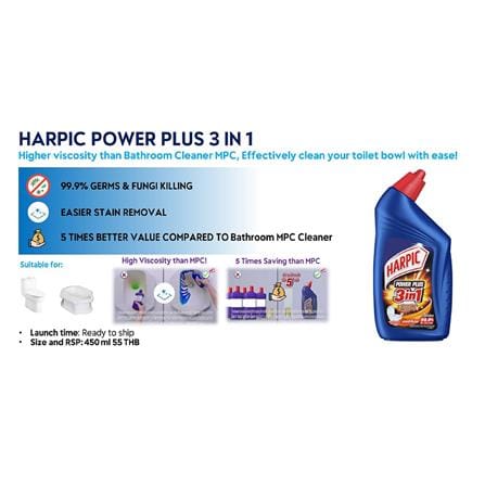 น้ำยาทำความสะอาดสุขภัณฑ์ HARPIC 450ml POWER PLUS 3 IN 1_5