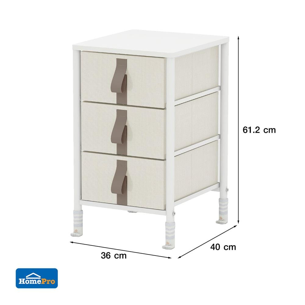 ชั้นลิ้นชักผ้า 3 ชั้น STACKO TELA 36x40x61.2 ซม. สีครีม