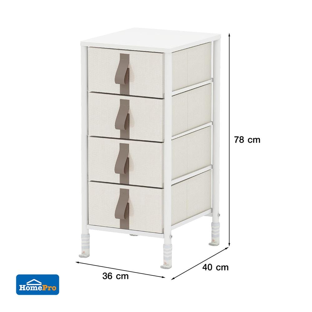 ชั้นลิ้นชักผ้า 4 ชั้น STACKO TELA 36x40x78 ซม. สีครีม