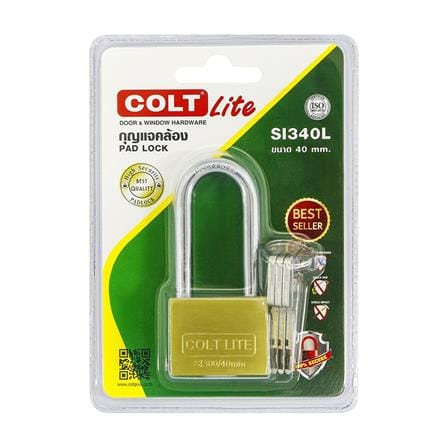 กุญแจลูกปืน COLT LITE SI340L 40 มม. คอยาว สีทองเหลือง_4