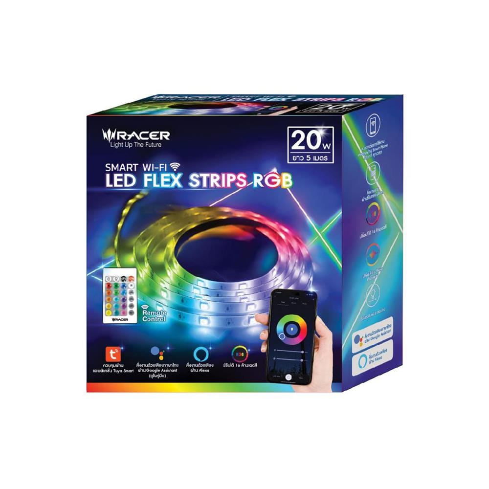 ไฟเส้น LED RACER SMART WI-FI LED FLEX STRIPS 20 วัตต์ RGB 5 เมตร