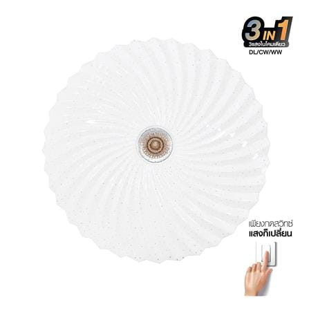 ไฟเพดาน LED HI-TEK HFIL248DCW 15 นิ้ว 48 วัตต์ DAYLIGHT/COOL WHITE/WARM WHITE สีขาว_0