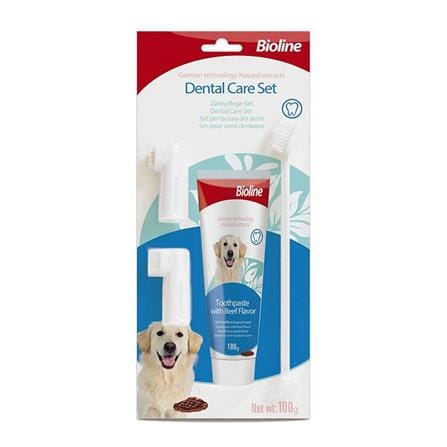 ชุดฝึกแปรงฟันสัตว์เลี้ยง BIOLINE TEETH CARE STARTER BEEF 100 ก._0