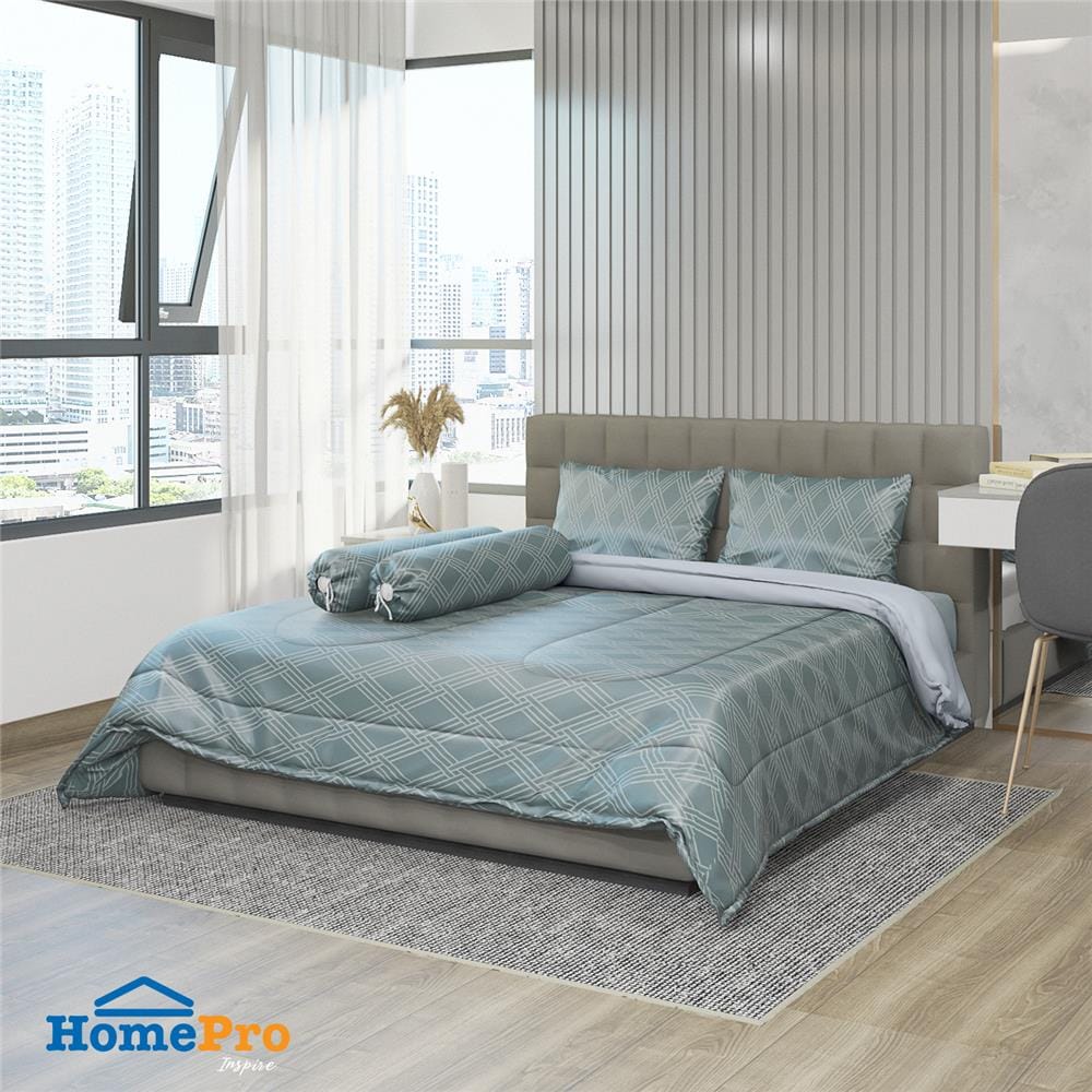 ชุดผ้าปูที่นอน 5 ฟุต 6 ชิ้น HOME LIVING STYLE JUNIPER สีเขียว