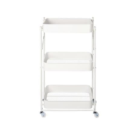 ชั้นวางของพับได้ 3 ชั้น มีล้อ STACKO HAZEL 45x30x77 ซม. สีขาว_2