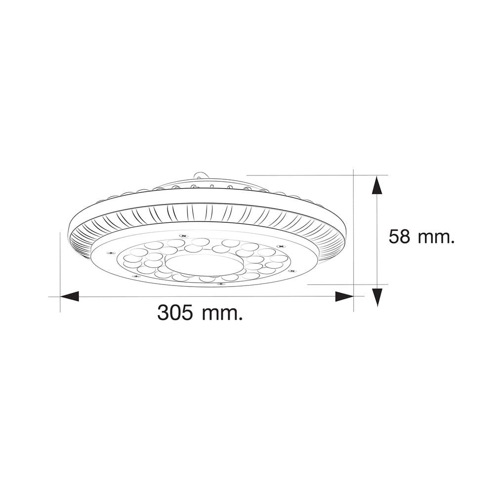 โคมไฮเบย์ LED HI-TEK HFIHE0150D 150 วัตต์ DAYLIGHT สีดำ