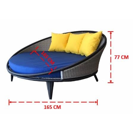 เตียงพักผ่อน IVY DB034 GALAXY DAYBED สีเทา/ดำ_2