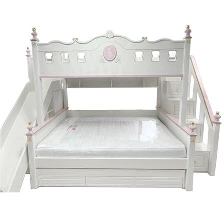 เตียง 2 ชั้น 5 ฟุต DREAM CAR KID QUEEN SLIDER 1007-5 สีชมพู/ขาว_1