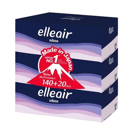 กระดาษเช็ดหน้า ELLEAIR BOX GRAPHIC 140+20 แผ่น แพ็ค 3_0