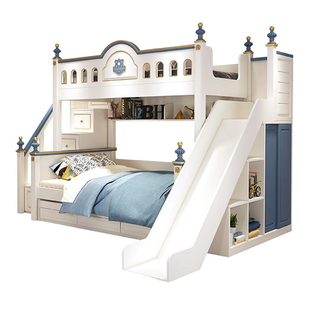 เตียง 2 ชั้น 5 ฟุต DREAM CAR KID CASTLE SLIDER สีน้ำเงิน/ขาว