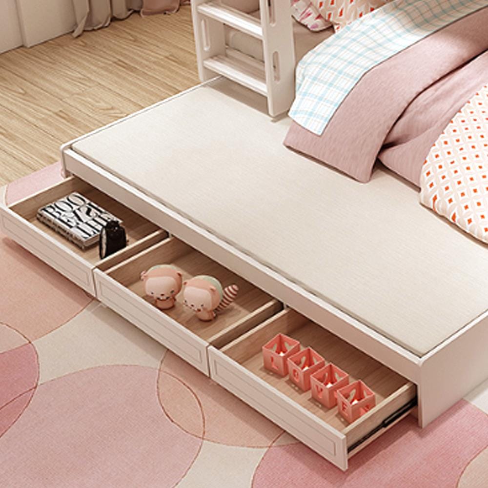 เตียง 2 ชั้น 4 ฟุต DREAM CAR KID QUEEN SLIDER 1007-4 สีชมพู/ขาว