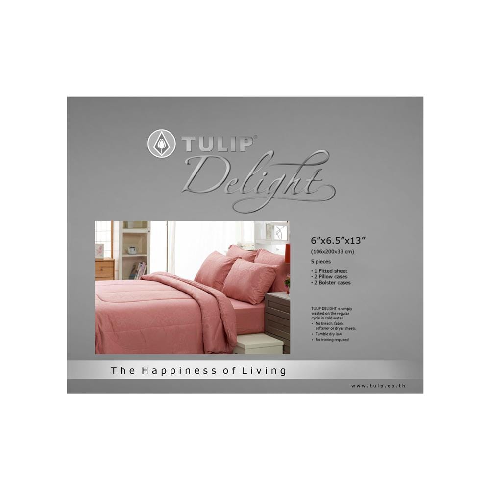 ชุดผ้าปูที่นอน 6 ฟุต 5 ชิ้น TULIP DELIGHT 60056-DL529