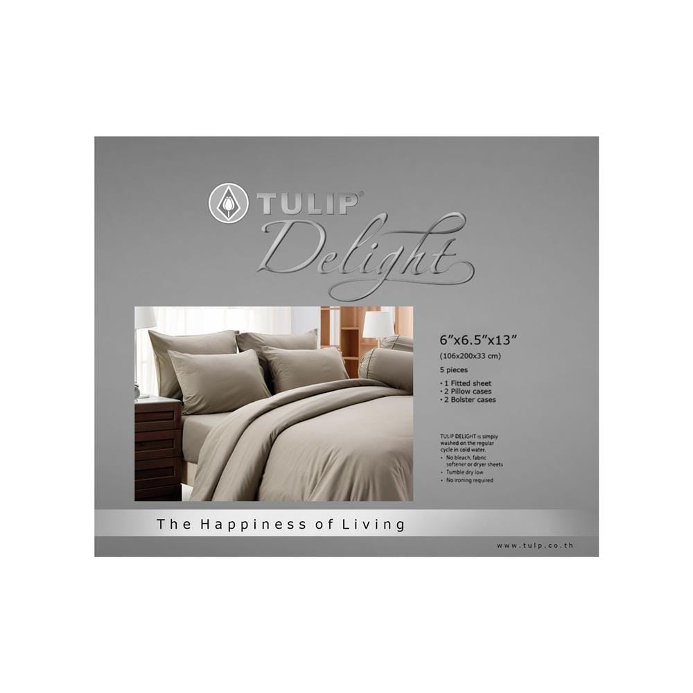 ชุดผ้าปูที่นอน 6 ฟุต 5 ชิ้น TULIP DELIGHT 60056-DL555