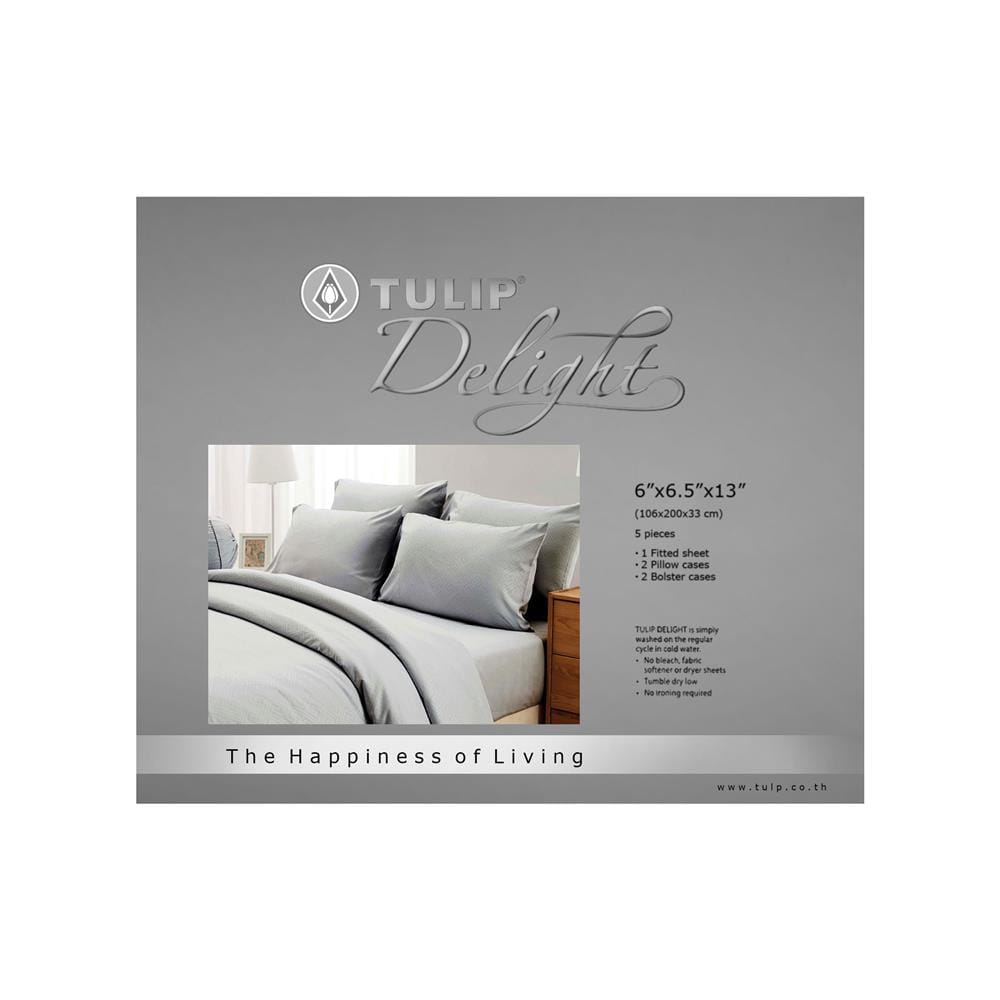 ชุดผ้าปูที่นอน 6 ฟุต 5 ชิ้น TULIP DELIGHT 60056-DL552