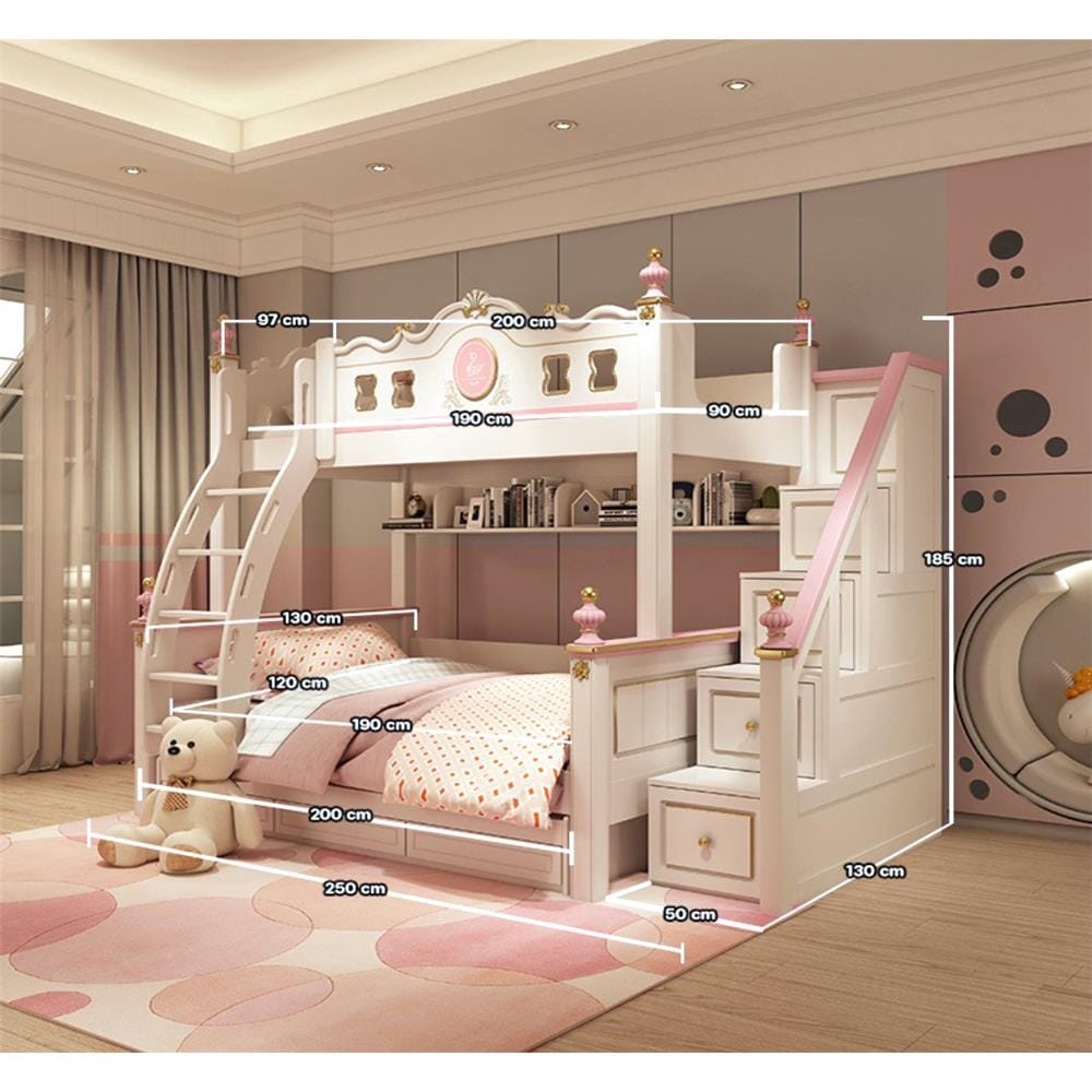เตียง 2 ชั้น 4 ฟุต DREAM CAR KID QUEEN 1007-4 สีชมพู/ขาว