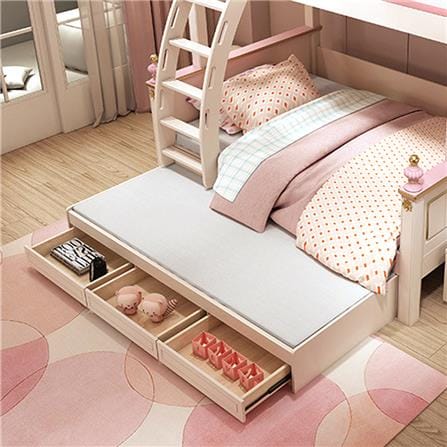เตียง 2 ชั้น 4 ฟุต DREAM CAR KID QUEEN 1007-4 สีชมพู/ขาว_5