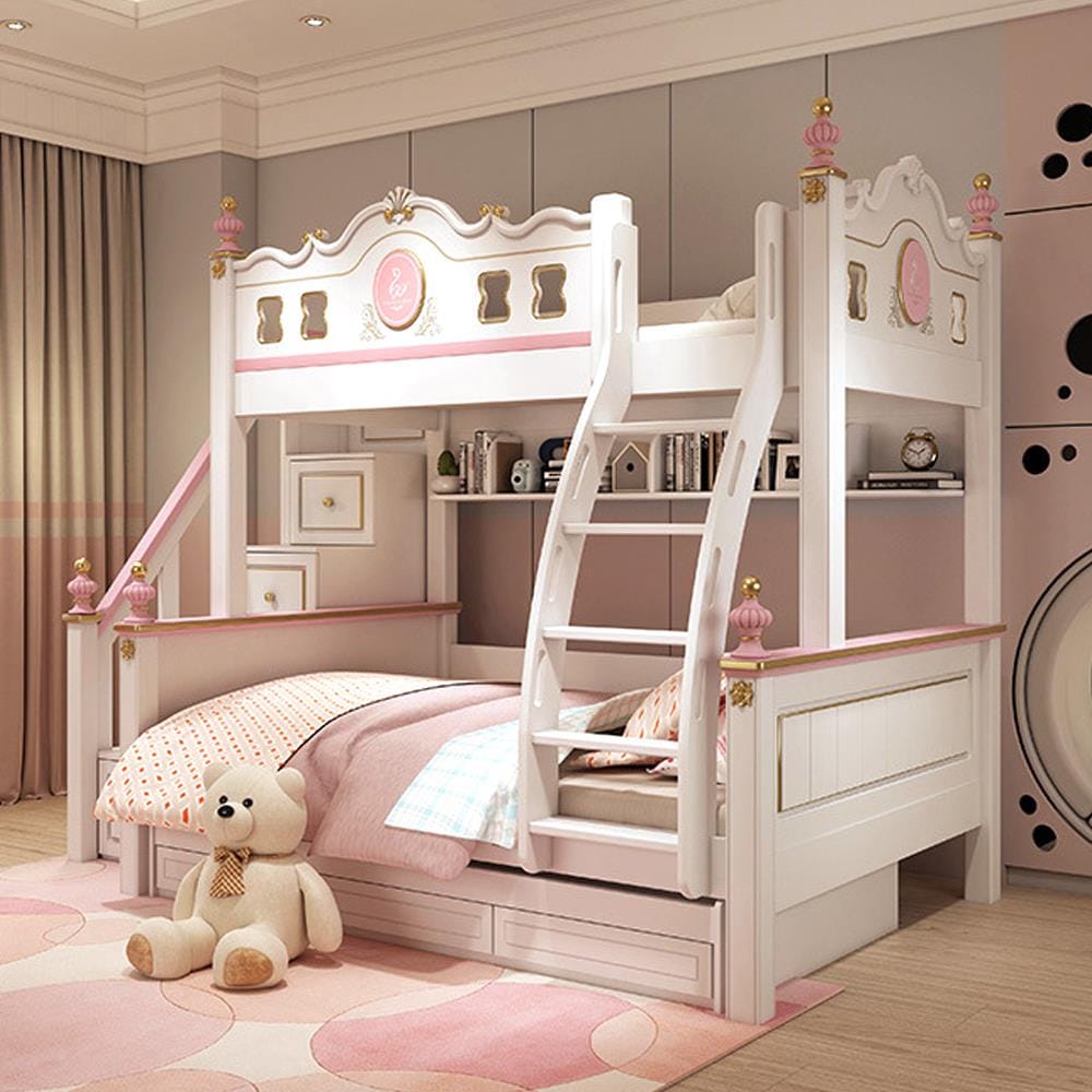 เตียง 2 ชั้น 5 ฟุต DREAM CAR KID QUEEN 1007-5 สีชมพู/ขาว