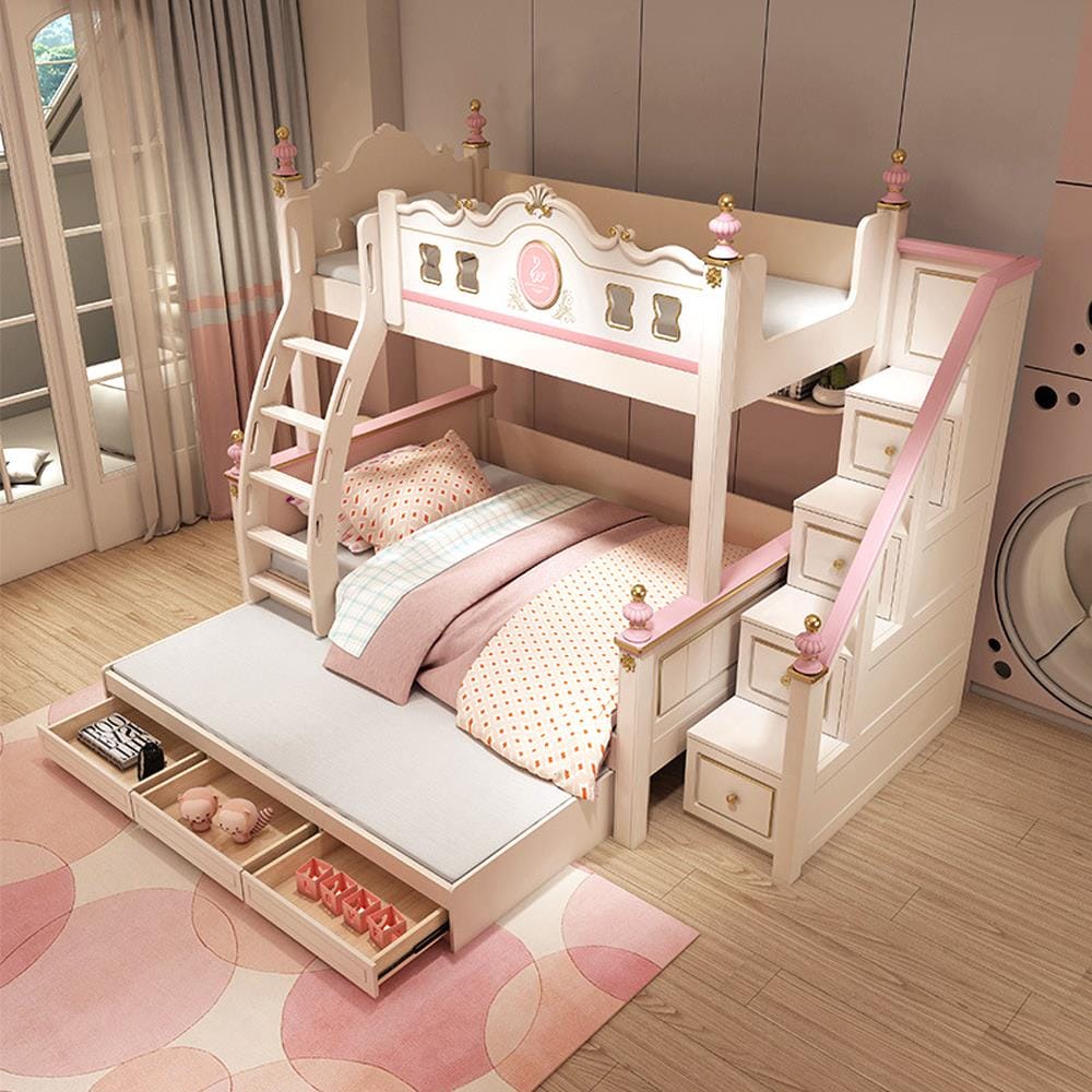 เตียง 2 ชั้น 5 ฟุต DREAM CAR KID QUEEN 1007-5 สีชมพู/ขาว