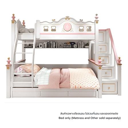 เตียง 2 ชั้น 5 ฟุต DREAM CAR KID QUEEN 1007-5 สีชมพู/ขาว